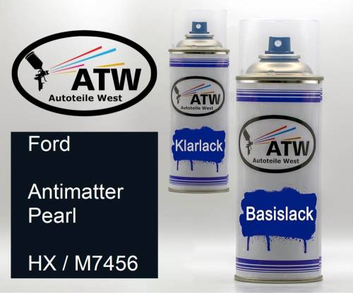 Ford, Antimatter Pearl, HX / M7456: 400ml Sprühdose + 400ml Klarlack - Set, von ATW Autoteile West.